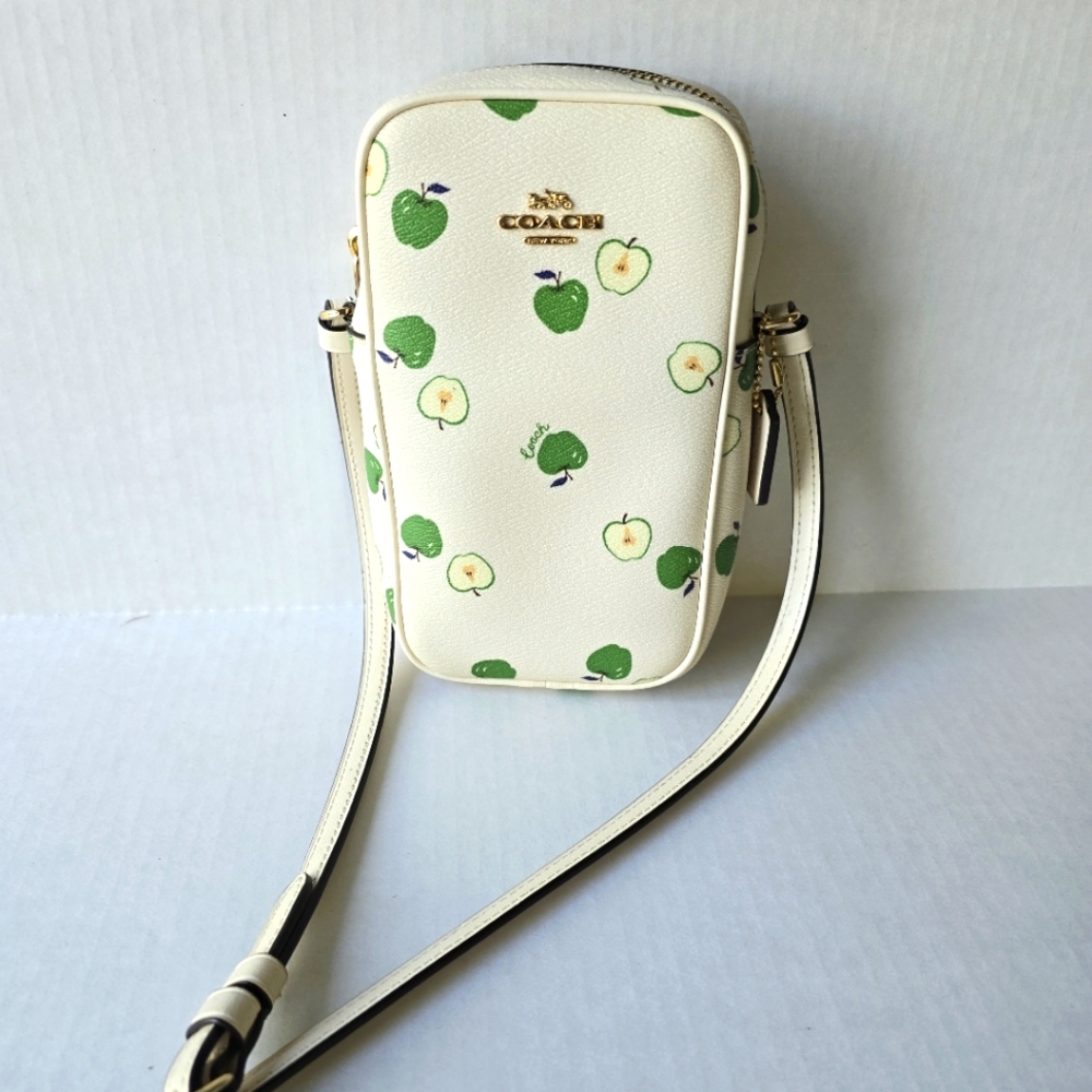 Coach Cream and Green Crossbody Bag
